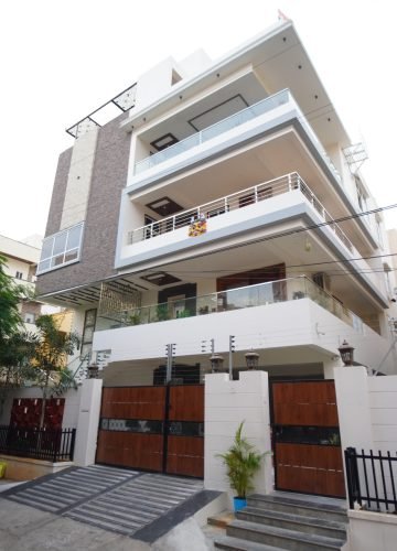 G+3 residential building exterior elevation – Evika Design Studio construction