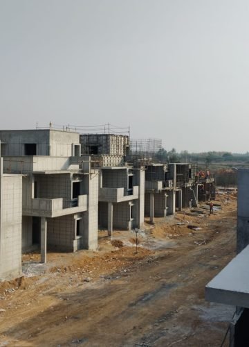Row villas under construction – construction company in Hyderabad